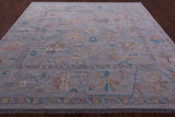 Silver Square Turkish Oushak Handmade Wool Rug - 9' 8" X 10' 0" - Golden Nile