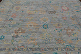 SUPER SALE Silver Square Turkish Oushak Handmade Wool Rug - 9' 8" X 10' 0"