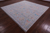 Silver Square Turkish Oushak Handmade Wool Rug - 9' 8" X 10' 0" - Golden Nile