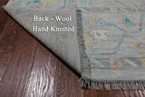 SUPER SALE Silver Square Turkish Oushak Handmade Wool Rug - 9' 8" X 10' 0"