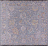 Silver Square Turkish Oushak Hand Knotted Wool Rug - 9' 9" X 10' 4" - Golden Nile