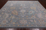 SUPER SALE Silver Square Turkish Oushak Hand Knotted Wool Rug - 9' 9" X 10' 4"