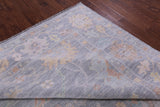 Silver Square Turkish Oushak Hand Knotted Wool Rug - 9' 9" X 10' 4" - Golden Nile