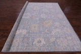 Silver Square Turkish Oushak Hand Knotted Wool Rug - 9' 9" X 10' 4" - Golden Nile
