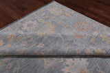SUPER SALE Silver Square Turkish Oushak Hand Knotted Wool Rug - 9' 9" X 10' 4"