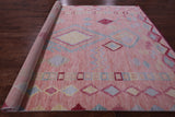 Pink Tribal Moroccan Hand Knotted Wool Rug - 9' 2" X 11' 11" - Golden Nile