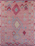 Pink Tribal Moroccan Hand Knotted Wool Rug - 9' 2" X 11' 11" - Golden Nile