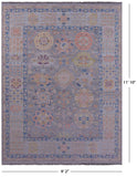 Grey Turkish Oushak Handmade Wool Rug - 9' 2" X 11' 10" - Golden Nile