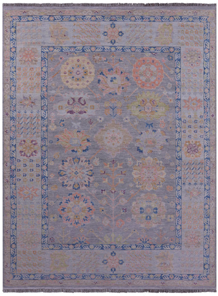 Grey Turkish Oushak Handmade Wool Rug - 9' 2" X 11' 10" - Golden Nile