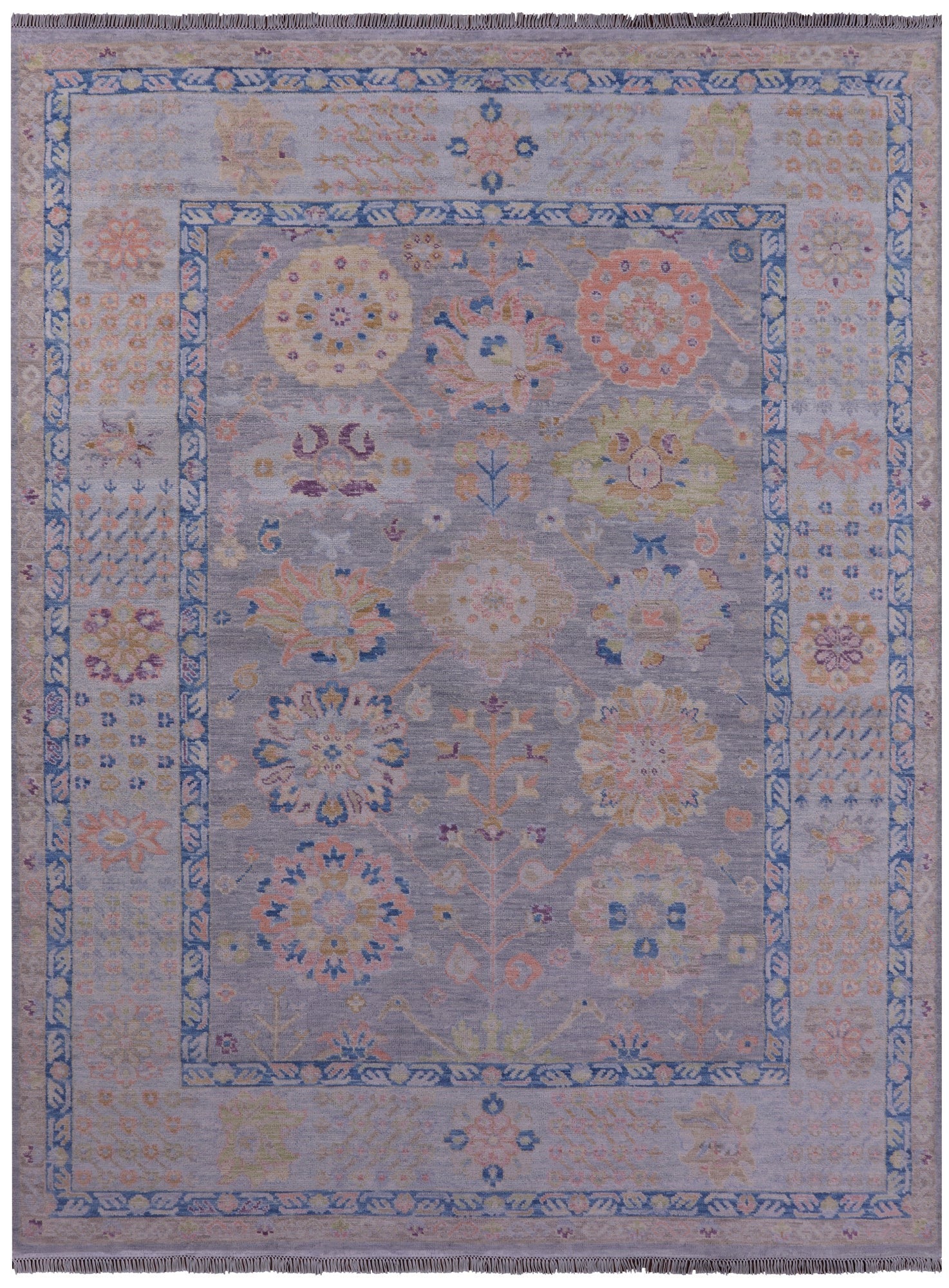 Grey Turkish Oushak Handmade Wool Rug - 9' 2" X 11' 10" - Golden Nile