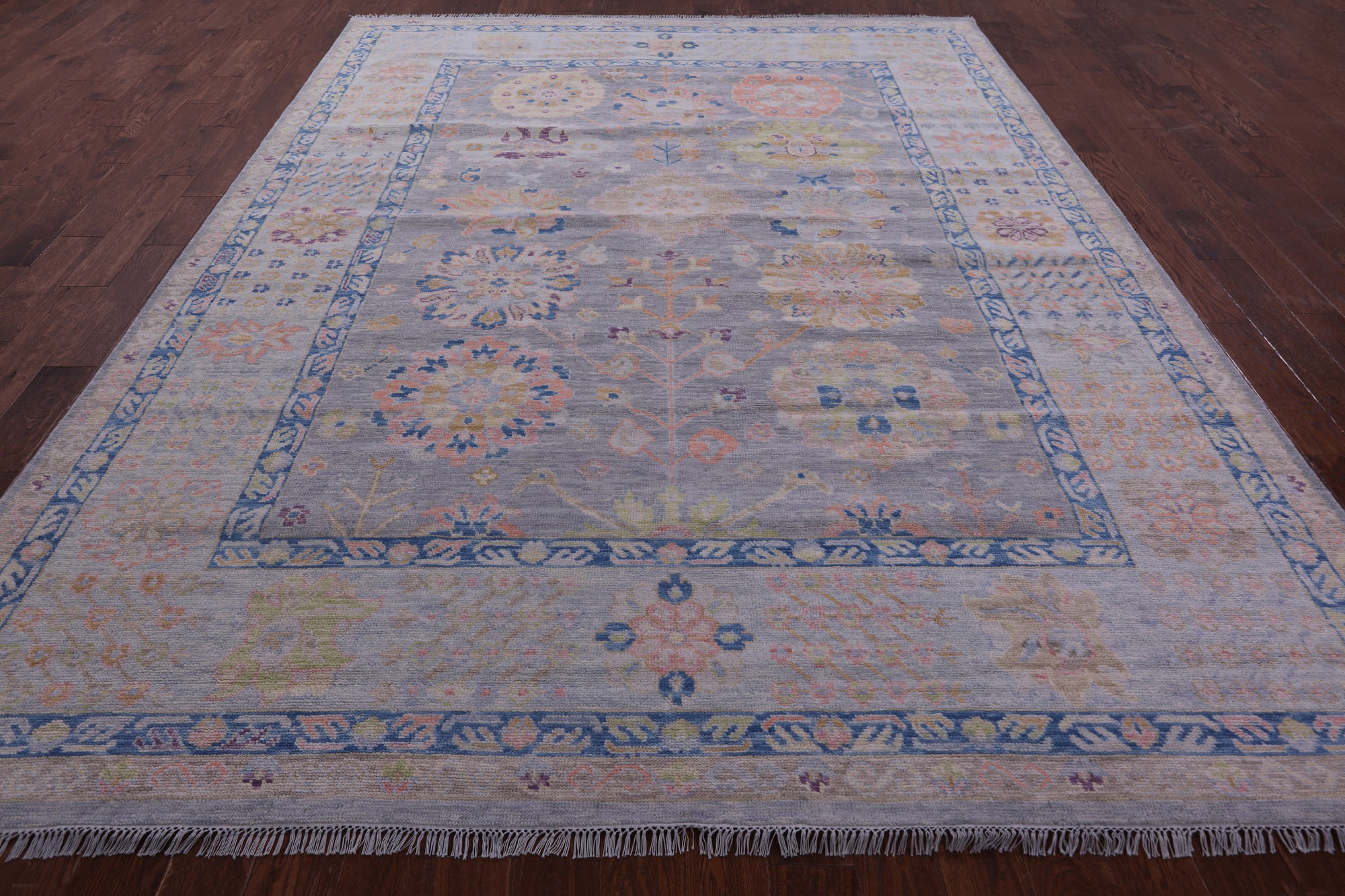 Grey Turkish Oushak Handmade Wool Rug - 9' 2" X 11' 10" - Golden Nile