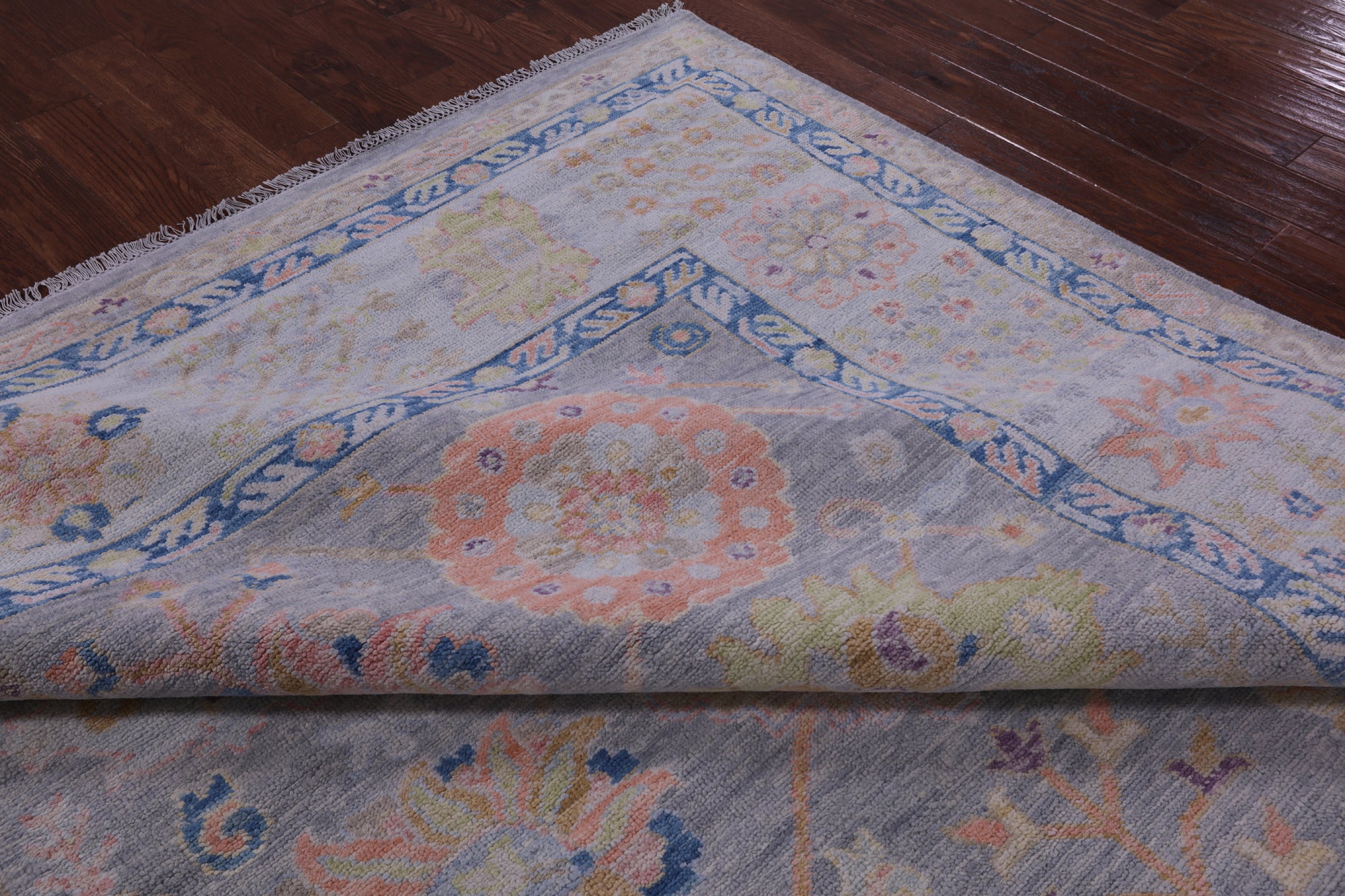 Grey Turkish Oushak Handmade Wool Rug - 9' 2" X 11' 10" - Golden Nile