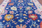 Blue Turkish Oushak Handmade Wool Rug - 9' 2" X 11' 11" - Golden Nile
