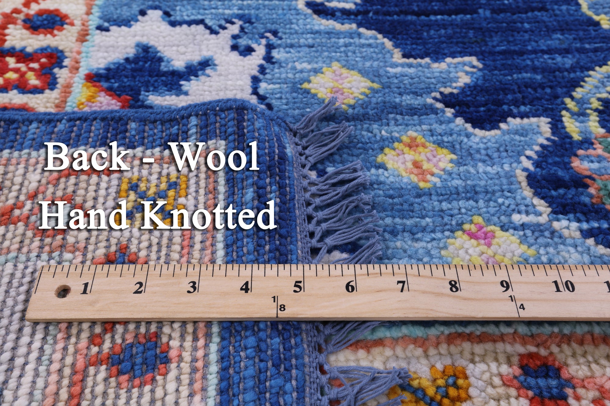 Blue Turkish Oushak Handmade Wool Rug - 9' 2" X 11' 11" - Golden Nile