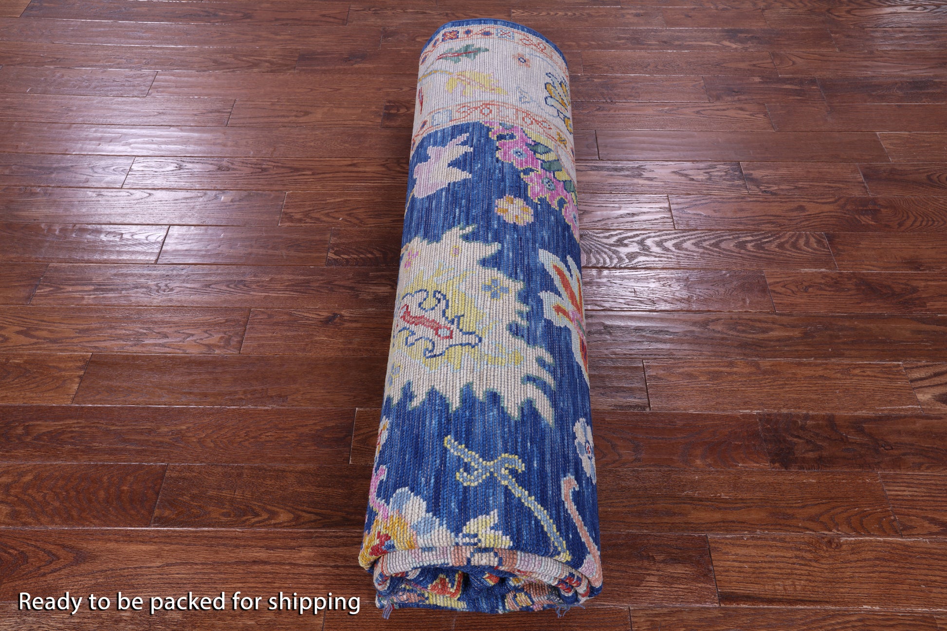 Blue Turkish Oushak Handmade Wool Rug - 9' 2" X 11' 11" - Golden Nile