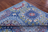 Blue Geometric Persian Mamluk Hand Knotted Wool Rug - 9' 3" X 11' 7" - Golden Nile