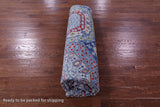 Blue Geometric Persian Mamluk Hand Knotted Wool Rug - 9' 3" X 11' 7" - Golden Nile