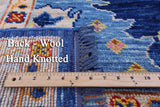 Blue Turkish Oushak Handmade Wool Rug - 9' 2" X 11' 9" - Golden Nile
