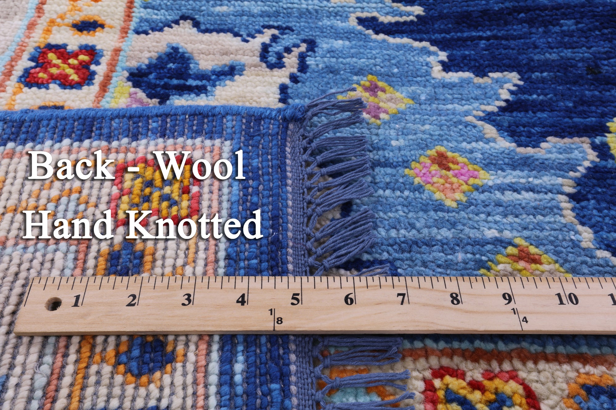 Blue Turkish Oushak Handmade Wool Rug - 9' 2" X 11' 9" - Golden Nile