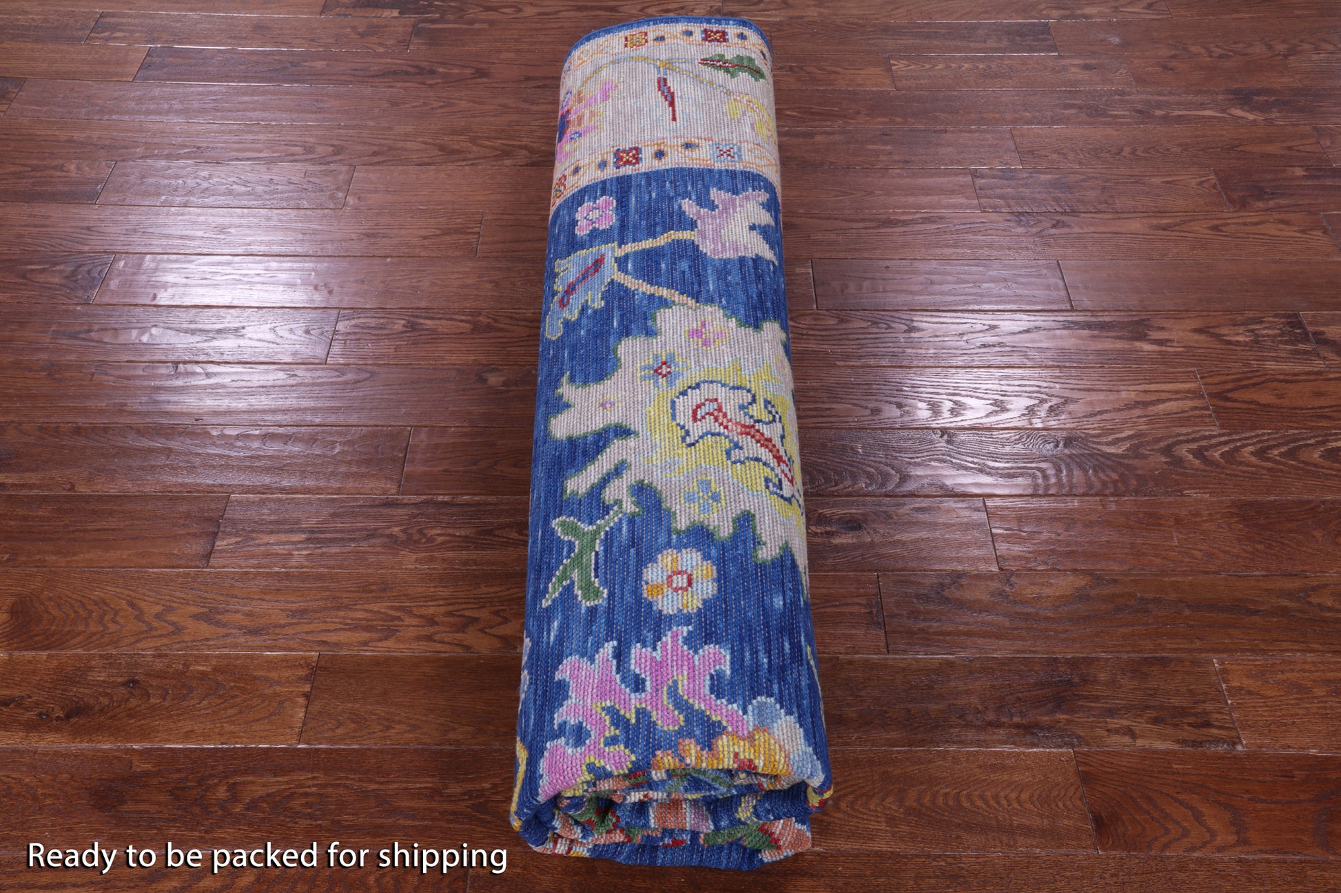 Blue Turkish Oushak Handmade Wool Rug - 9' 2" X 11' 9" - Golden Nile