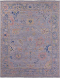 Silver Turkish Oushak Hand Knotted Wool Rug - 9' 2" X 12' 0" - Golden Nile