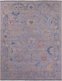 Silver Turkish Oushak Hand Knotted Wool Rug - 9' 2" X 12' 0" - Golden Nile