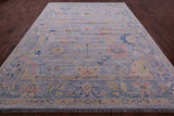 Silver Turkish Oushak Hand Knotted Wool Rug - 9' 2" X 12' 0" - Golden Nile