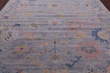 Silver Turkish Oushak Hand Knotted Wool Rug - 9' 2" X 12' 0" - Golden Nile