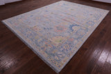 Silver Turkish Oushak Hand Knotted Wool Rug - 9' 2" X 12' 0" - Golden Nile