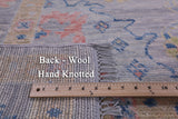 Silver Turkish Oushak Hand Knotted Wool Rug - 9' 2" X 12' 0" - Golden Nile