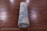 Blue Turkish Oushak Hand Knotted Wool Rug - 9' 2" X 12' 1" - Golden Nile