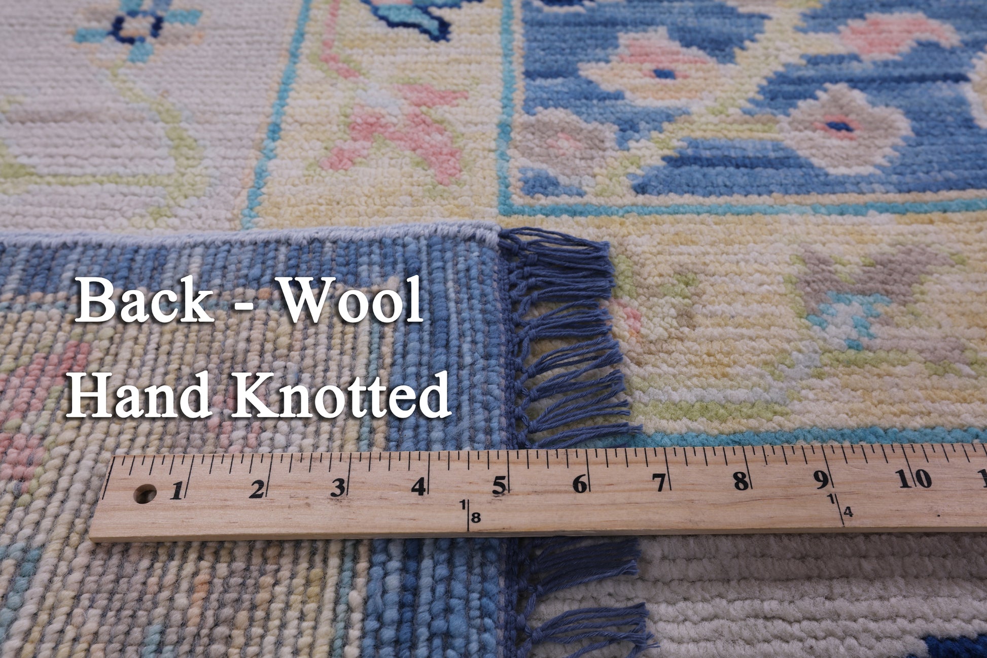 Blue Turkish Oushak Hand Knotted Wool Rug - 9' 1" X 12' 0" - Golden Nile