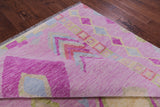 Pink Tribal Moroccan Hand Knotted Wool Rug - 8' 11" X 12' 2" - Golden Nile