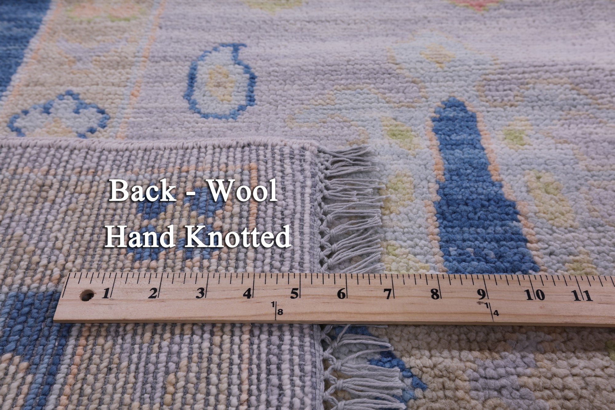 Light Blue Turkish Oushak Hand Knotted Wool Rug - 9' 1" X 12' 0" - Golden Nile