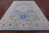Grey Persian Fine Serapi Handmade Wool Rug - 9' 2" X 12' 2" - Golden Nile