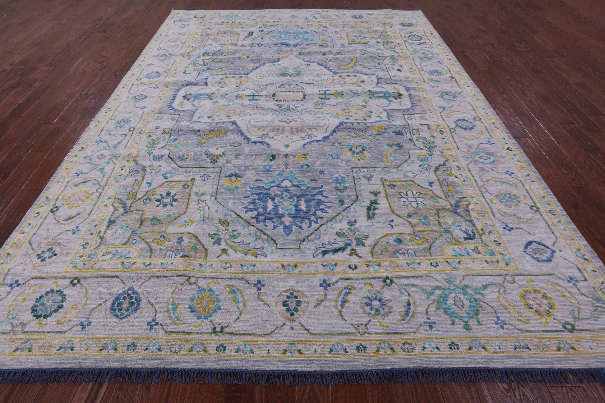 Grey Persian Fine Serapi Handmade Wool Rug - 9' 2" X 12' 2" - Golden Nile