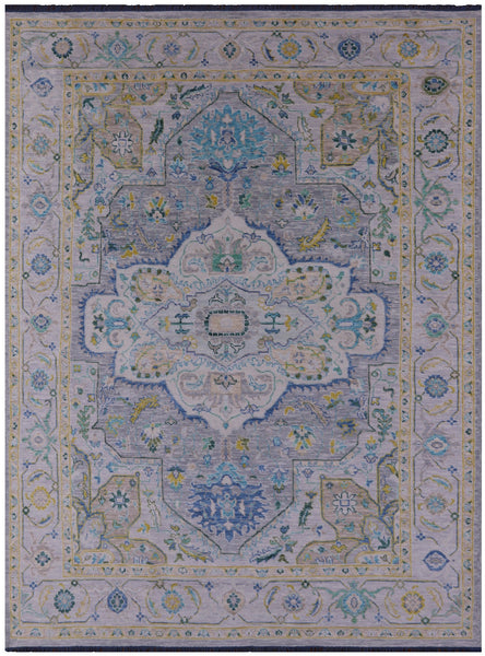 Grey Persian Fine Serapi Handmade Wool Rug - 9' 2" X 12' 2" - Golden Nile