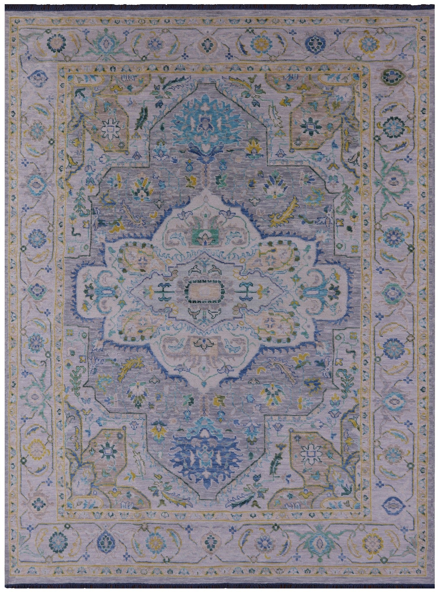 Grey Persian Fine Serapi Handmade Wool Rug - 9' 2" X 12' 2" - Golden Nile