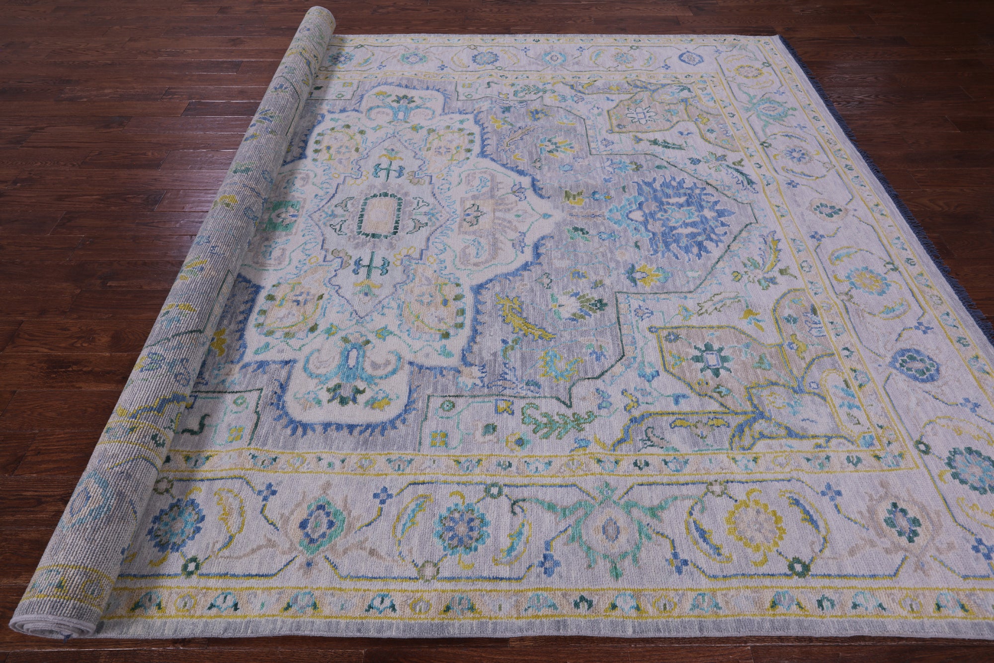 Grey Persian Fine Serapi Handmade Wool Rug - 9' 2" X 12' 2" - Golden Nile