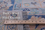 Light Blue Turkish Oushak Hand Knotted Wool Rug - 9' 1" X 12' 1" - Golden Nile