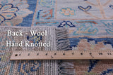 Light Blue Turkish Oushak Hand Knotted Wool Rug - 9' 1" X 12' 1" - Golden Nile