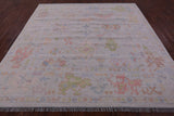 Ivory Square Turkish Oushak Hand Knotted Wool Rug - 8' 10" X 9' 0" - Golden Nile