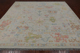 SUPER SALE Ivory Square Turkish Oushak Hand Knotted Wool Rug - 8' 10" X 9' 0"