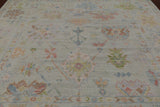 SUPER SALE Ivory Square Turkish Oushak Hand Knotted Wool Rug - 8' 10" X 9' 0"