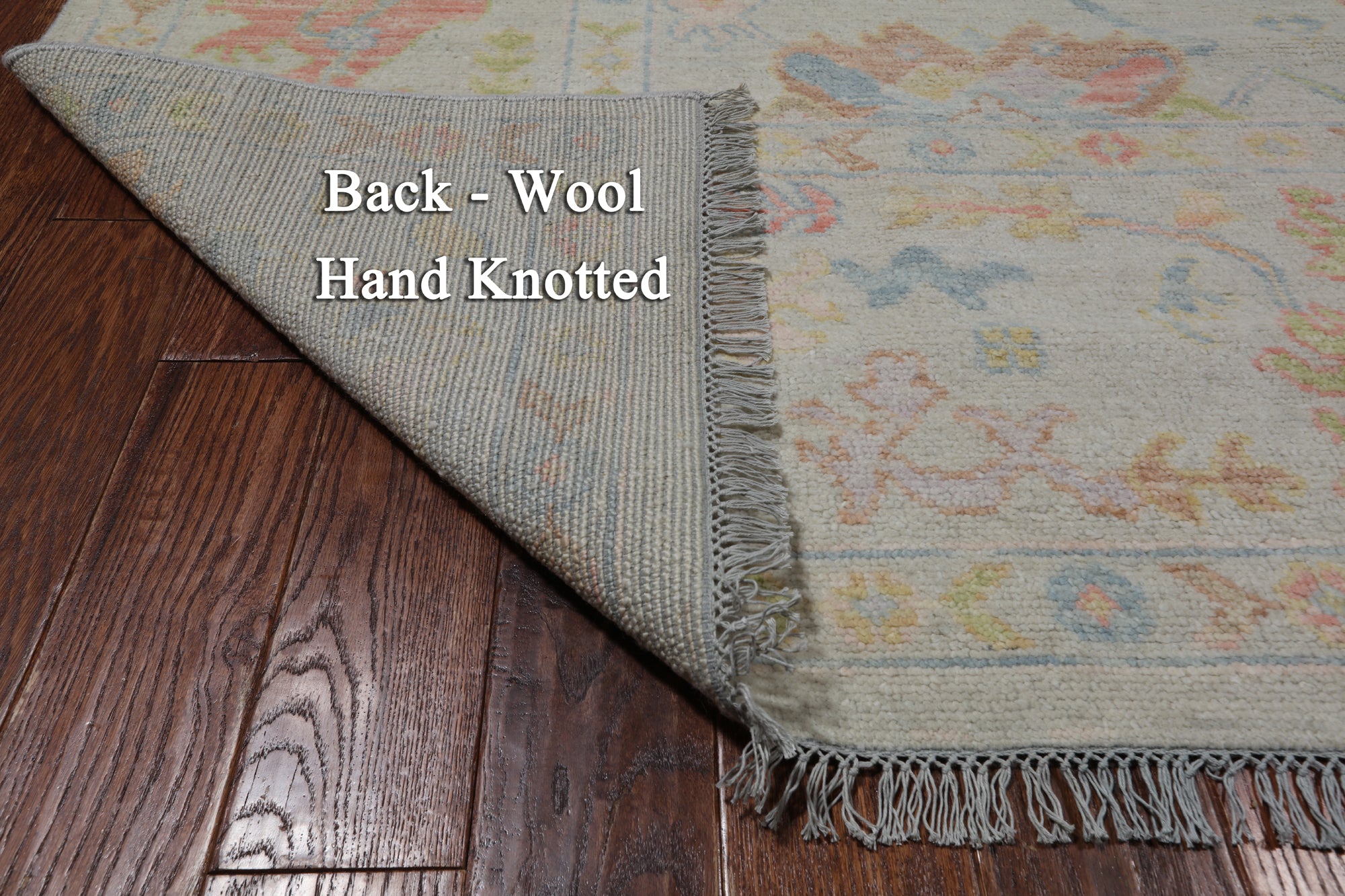 SUPER SALE Ivory Square Turkish Oushak Hand Knotted Wool Rug - 8' 10" X 9' 0"