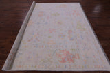 Ivory Square Turkish Oushak Hand Knotted Wool Rug - 8' 10" X 9' 0" - Golden Nile