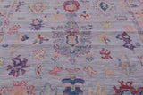 Grey Square Turkish Oushak Hand Knotted Wool Rug - 8' 11" X 9' 0" - Golden Nile