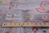 Grey Square Turkish Oushak Hand Knotted Wool Rug - 8' 11" X 9' 0" - Golden Nile