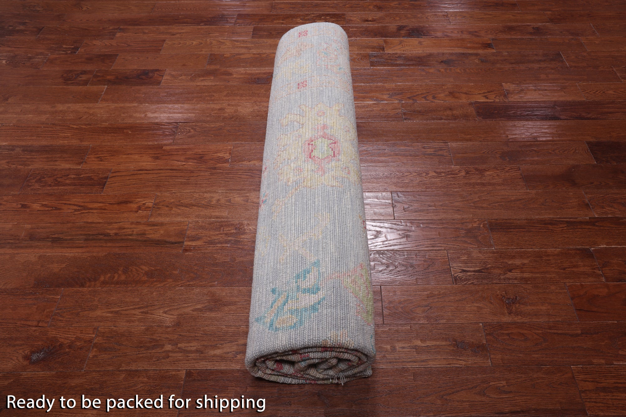 SUPER SALE Silver Square Turkish Oushak Handmade Wool Rug - 9' 0" X 9' 2"