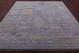 Silver Square Turkish Oushak Hand Knotted Wool Rug - 9' 1" X 9' 3" - Golden Nile